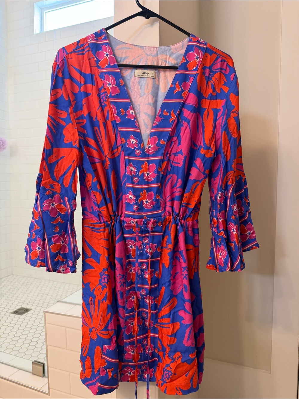 Maaji joy caftan in pink bell sleeve bohemian cover up - Picture 4 of 4